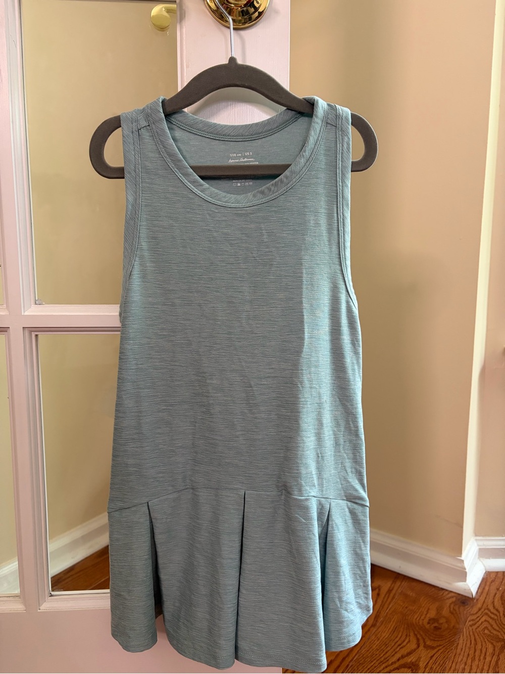 Hanna Andersson Girls Heathered Blue/Green Tank Dress size 5 NWOT